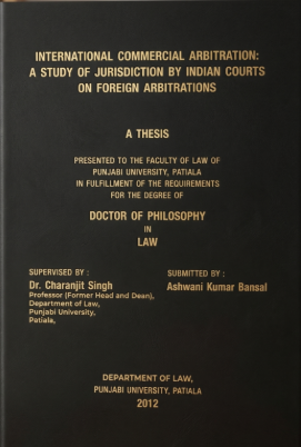 International Commercial Arbitration: A Study of Jurisdiction (Doctoral Thesis)